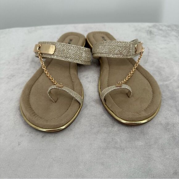 Rialto Women’s Metallic Gold Sandals Size 8.5 EUC - Picture 3 of 8